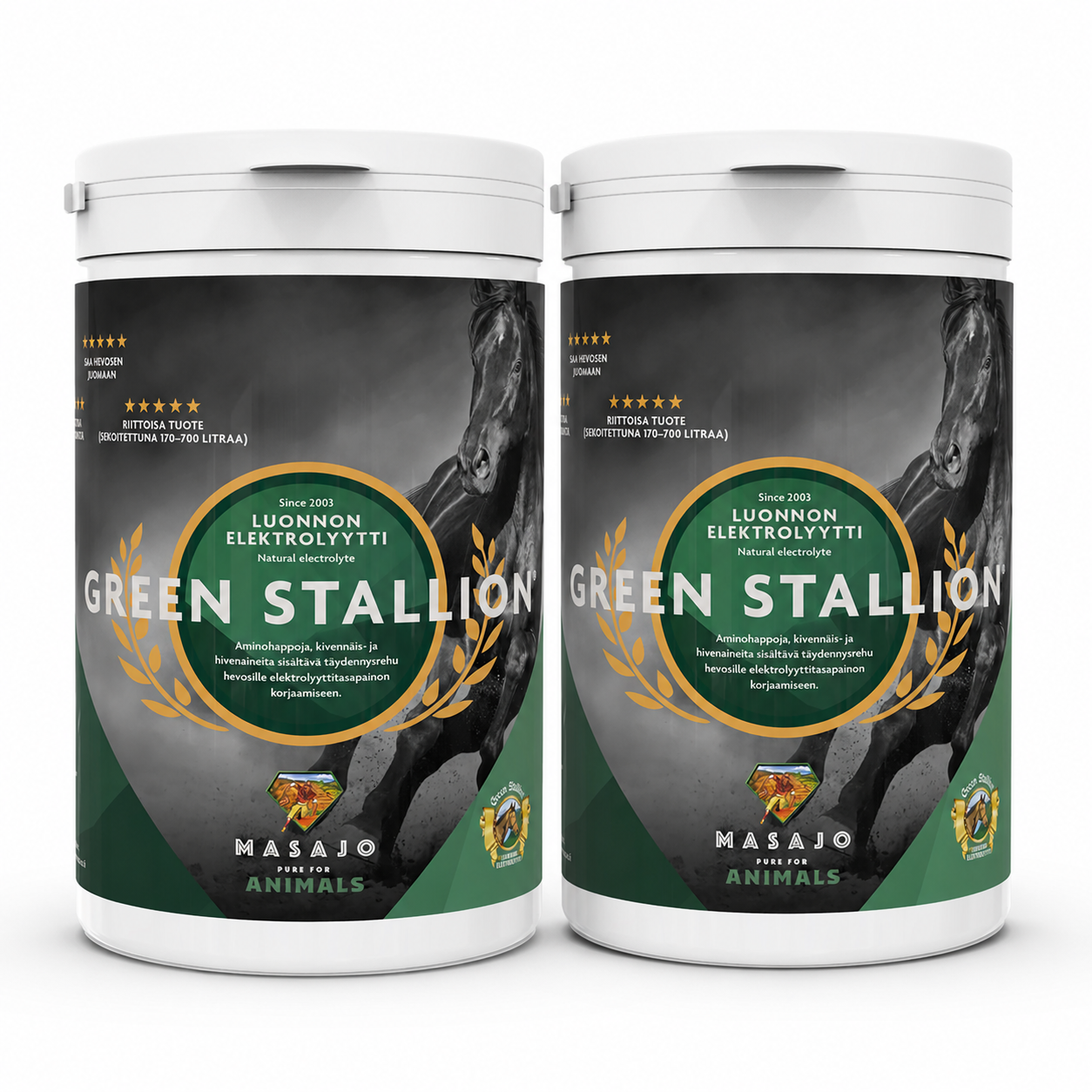 Green Stallion Luonnon Elektrolyytti 2x700g — Kampanjapakkaus
