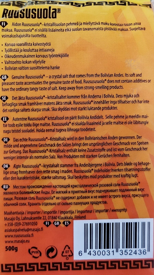 Masajo Ruususuola suolamylly käytössä