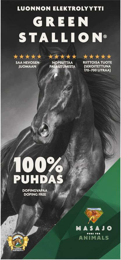 Green Stallion messuseinä – Masajo Pure for Animals